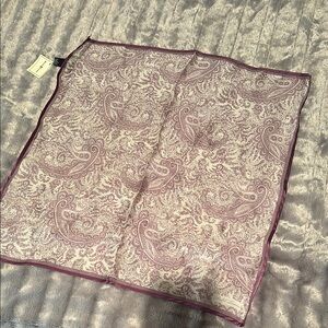 Paisley Silk Scarf in Purple and Cream